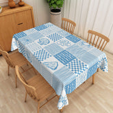Lofaris Coastal Summer Tablecloth with Blue Conch Shells and Fruit for Beach House Kitchen Dining Decor